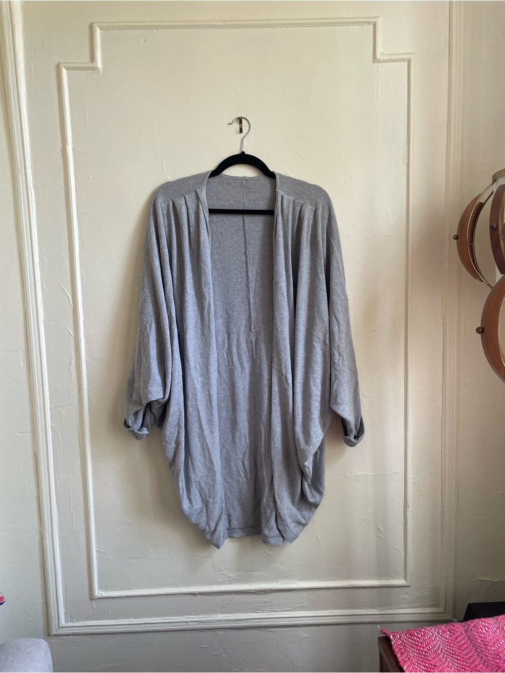 American Apparel Light Gray Open-Front Batwing Cardigan
